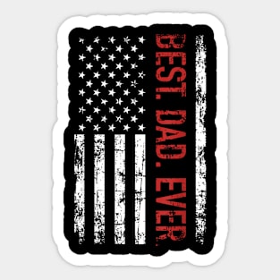 Best Dad Ever Us American Flag Gift For Father'S Day Short Sticker